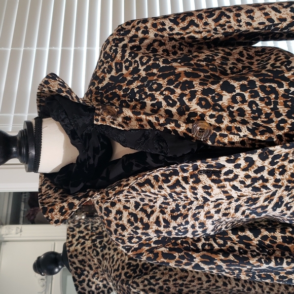 no label Jackets & Blazers - Animal print rain coat